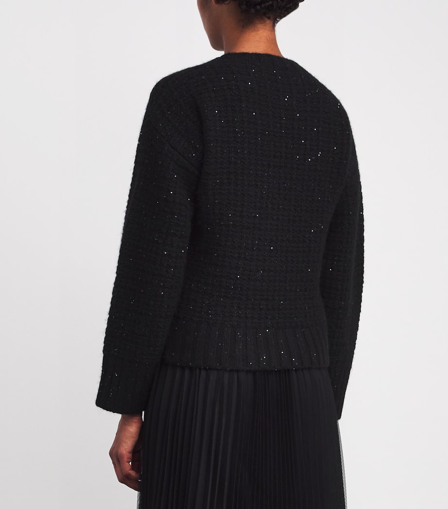 Wool-Blend Sequin Sweater 825 NERO Image 4