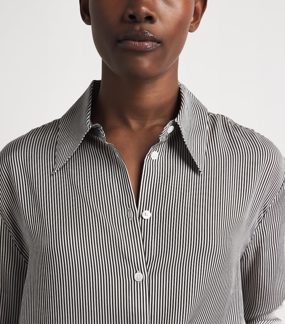 ANINE BING Womens Oversized Stripe Bridget Shirt White / Black Image 3
