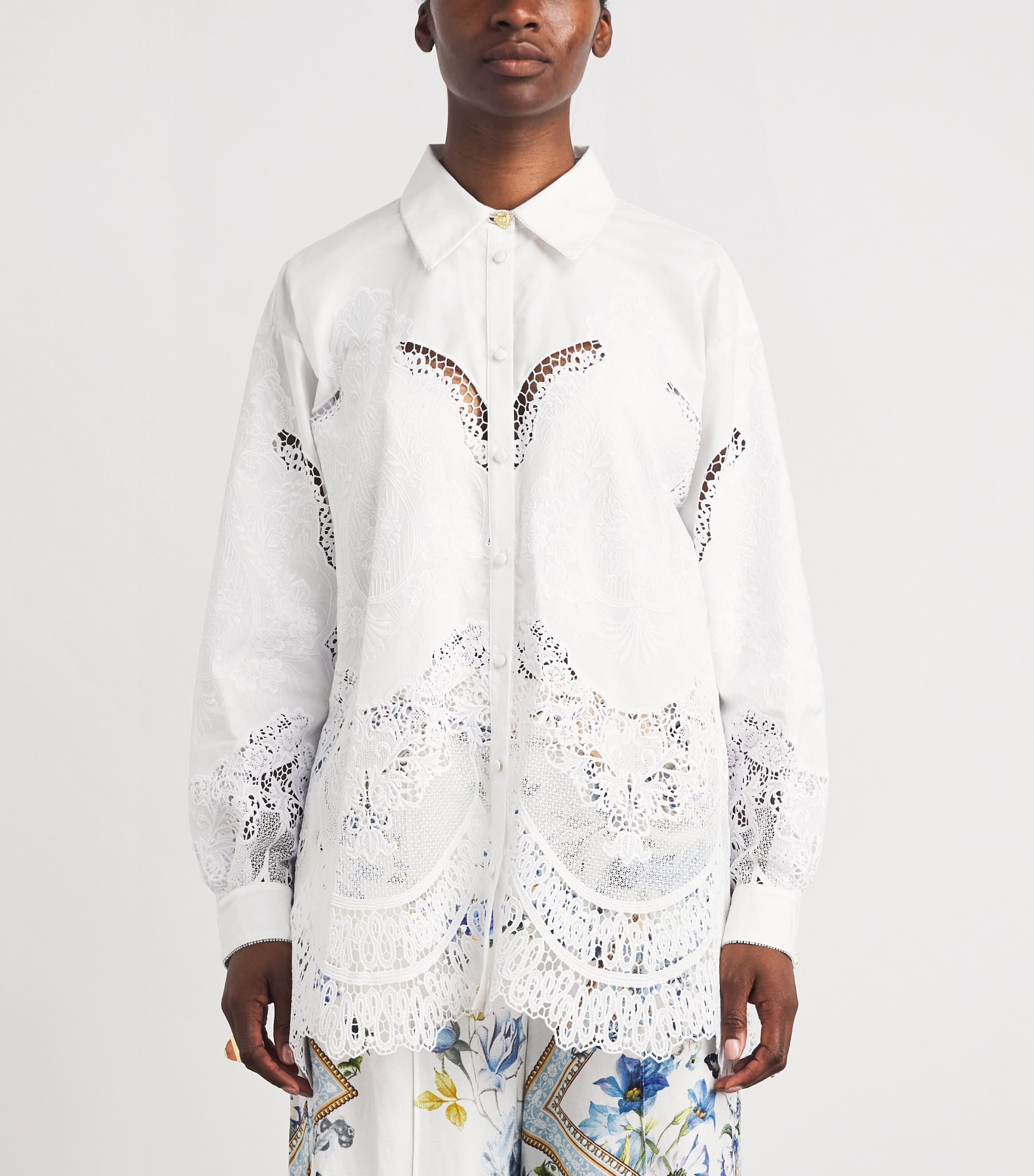 Camilla Womens Cotton Broderie Anglaise Shirt Dandelion Skies Image 4