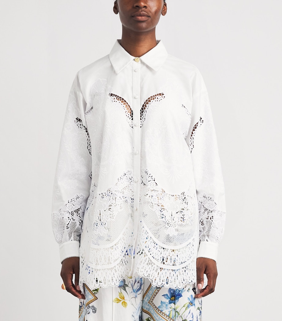 Camilla Womens Cotton Broderie Anglaise Shirt Dandelion Skies Image 4