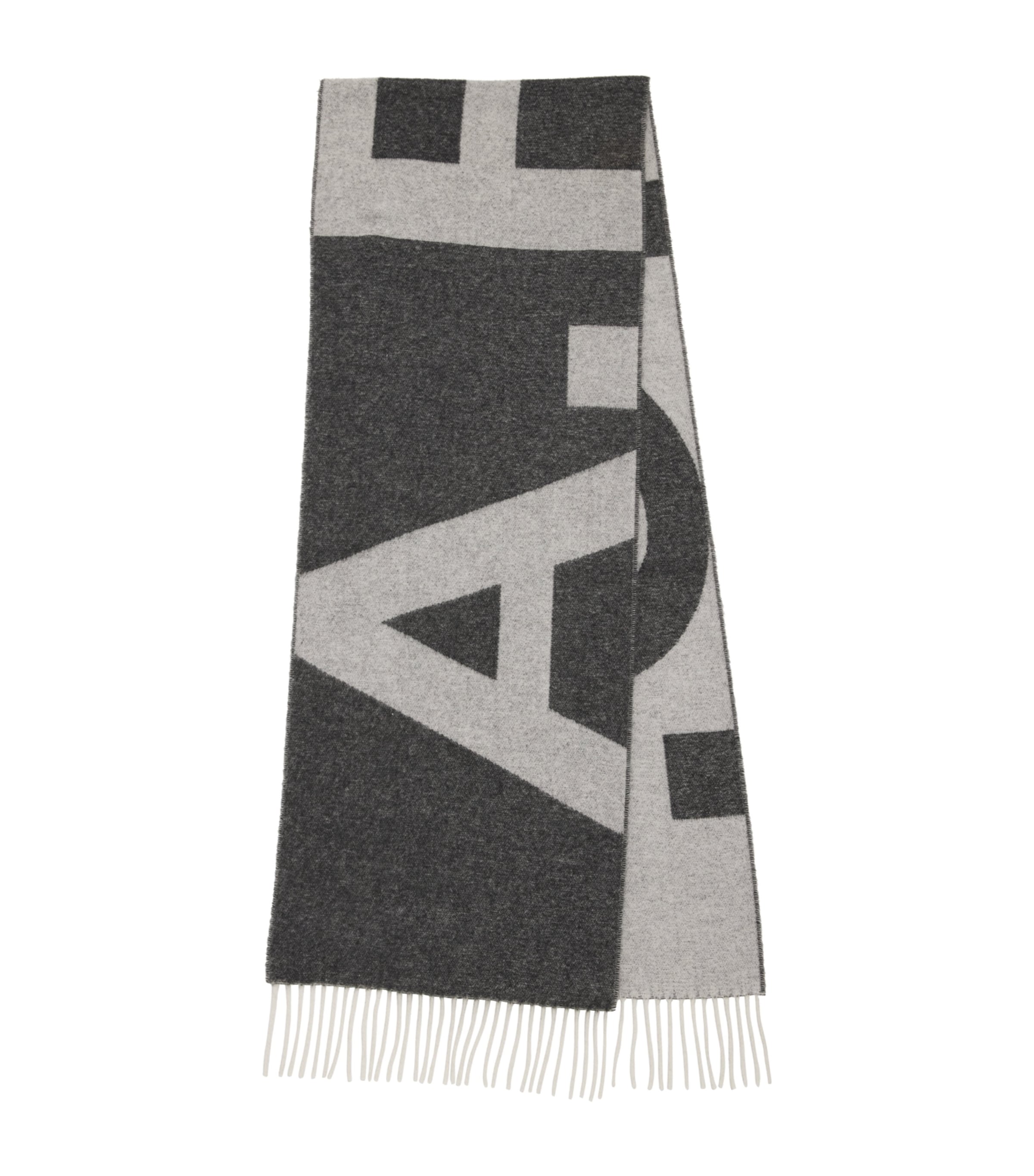 Wool-Blend Logo Scarf LZZ BLACK Image 1