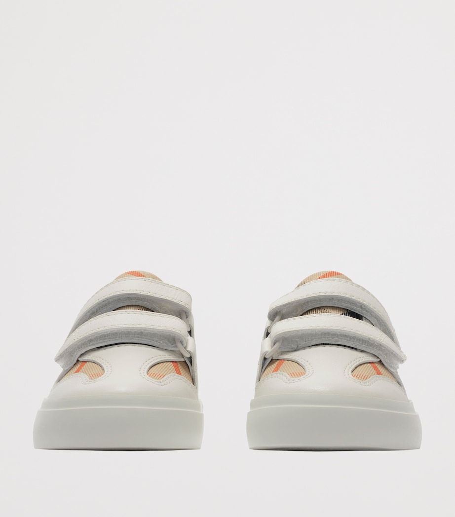 Leather Check Velcro Sneakers SAND IP CHECK Image 3