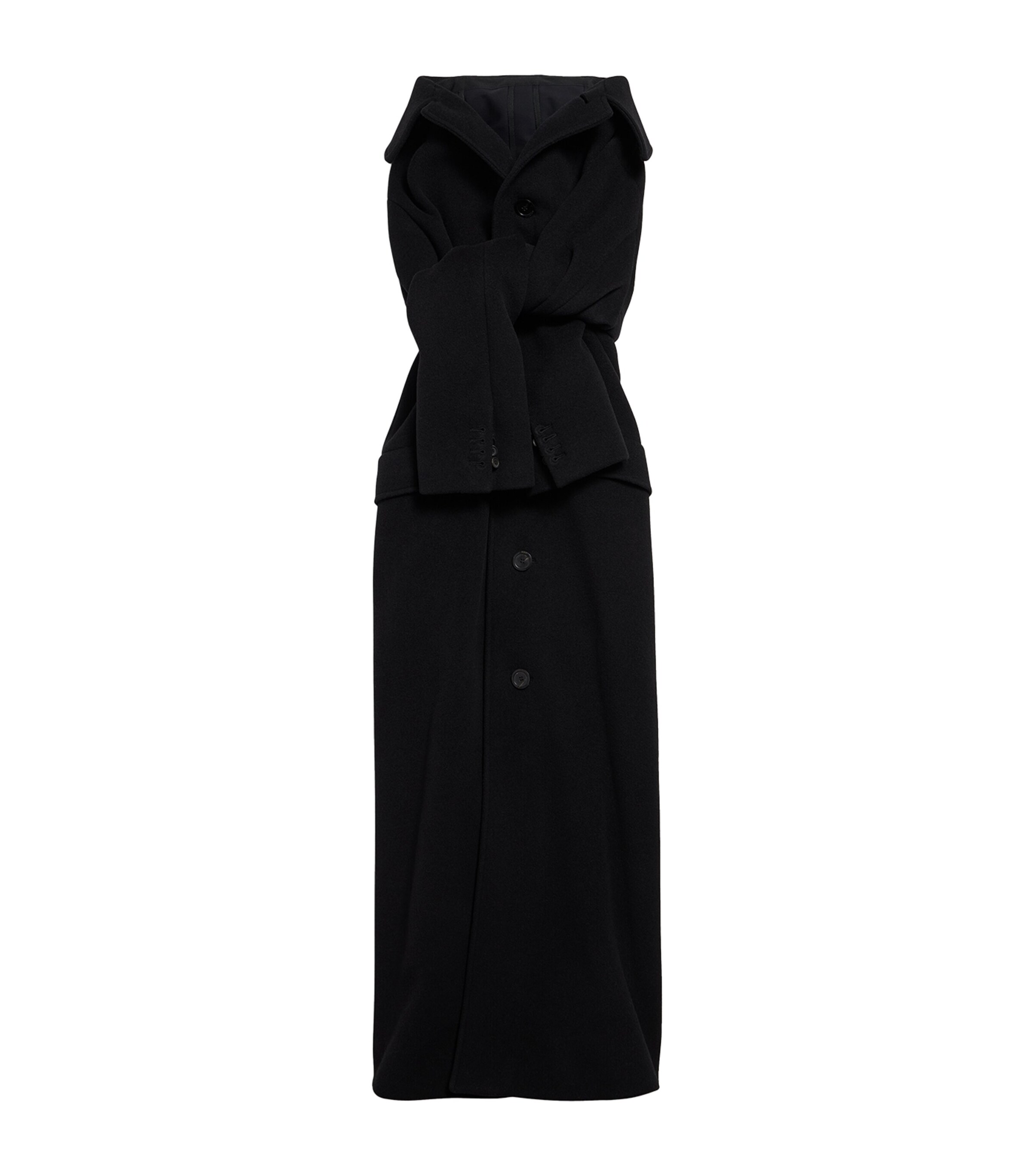 Balenciaga Womens Wool-Blend Bustier Maxi Dress Image 3