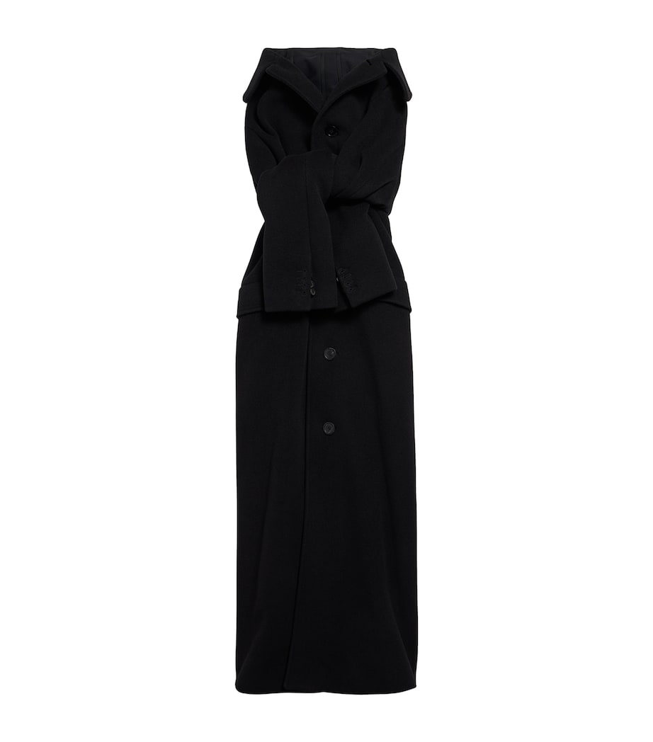 Balenciaga Womens Wool-Blend Bustier Maxi Dress Image 3