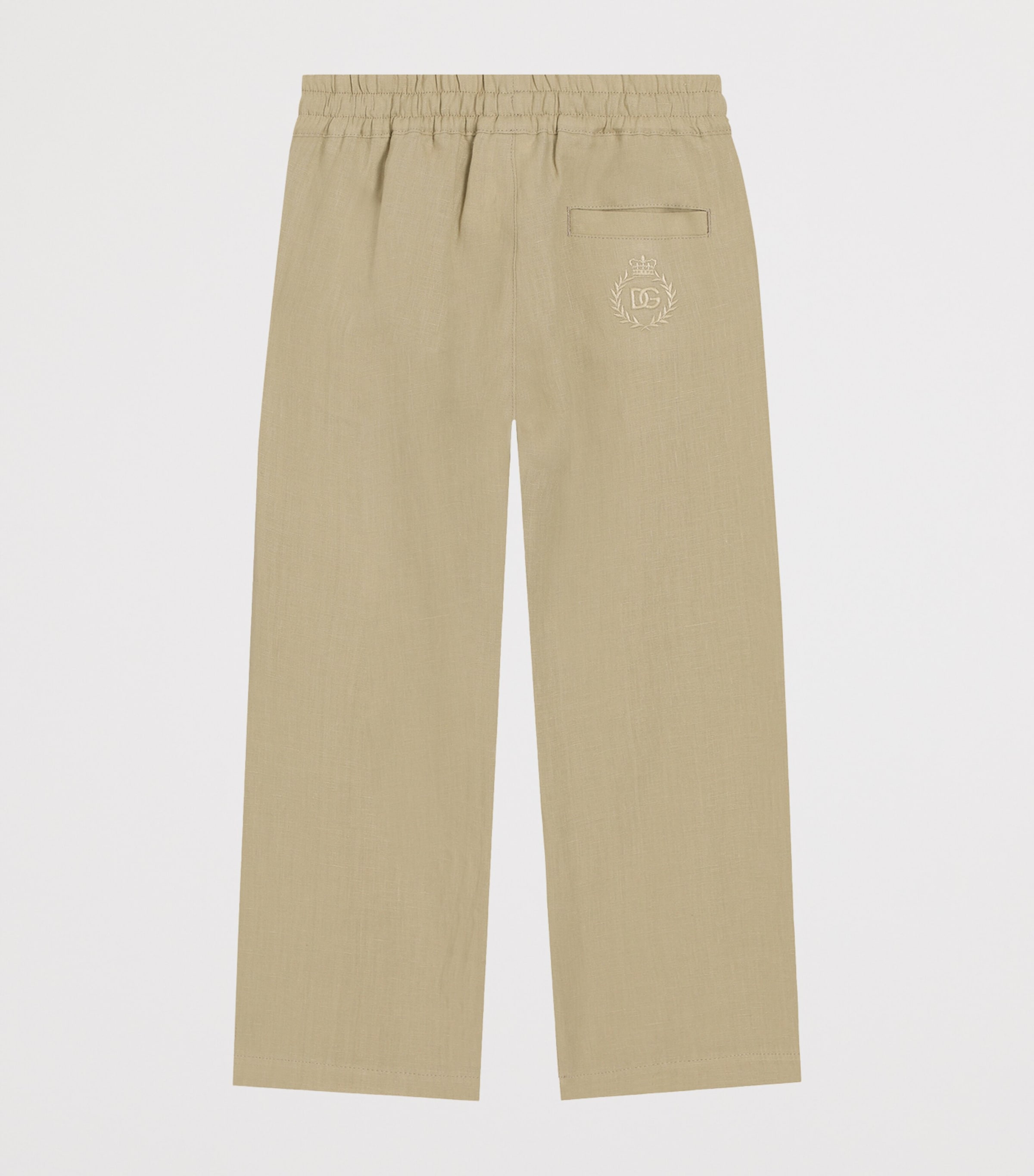 Linen Logo Crest Trousers (8-12+ Years) M9444-MEDIUM BEIGE Image 2