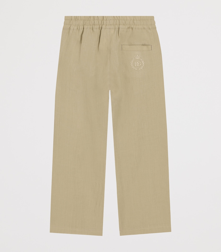 Linen Logo Crest Trousers (8-12+ Years) M9444-MEDIUM BEIGE Image 2