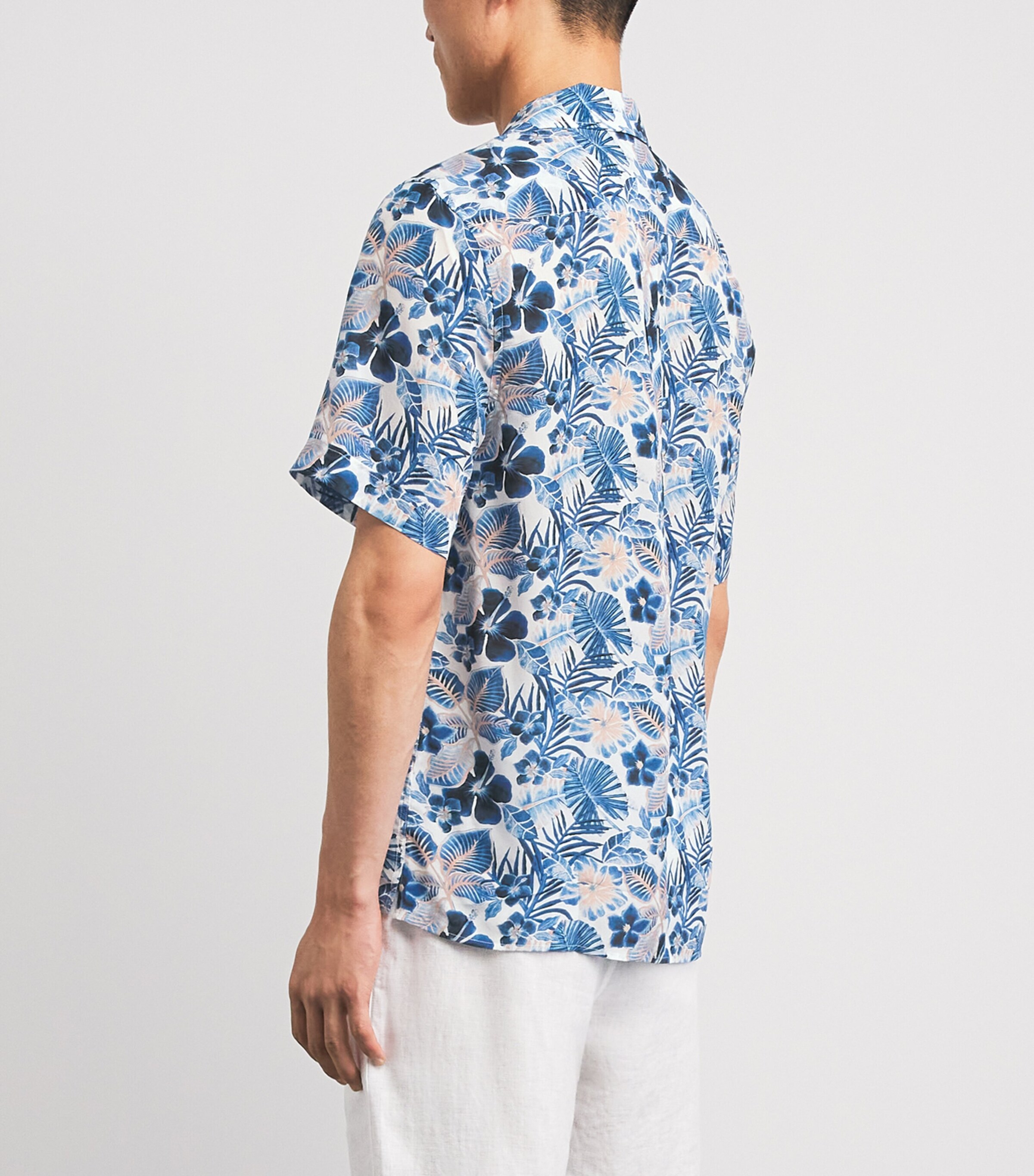 Vilebrequin Mens Island Flowers Printed Shirt Blanc Image 5