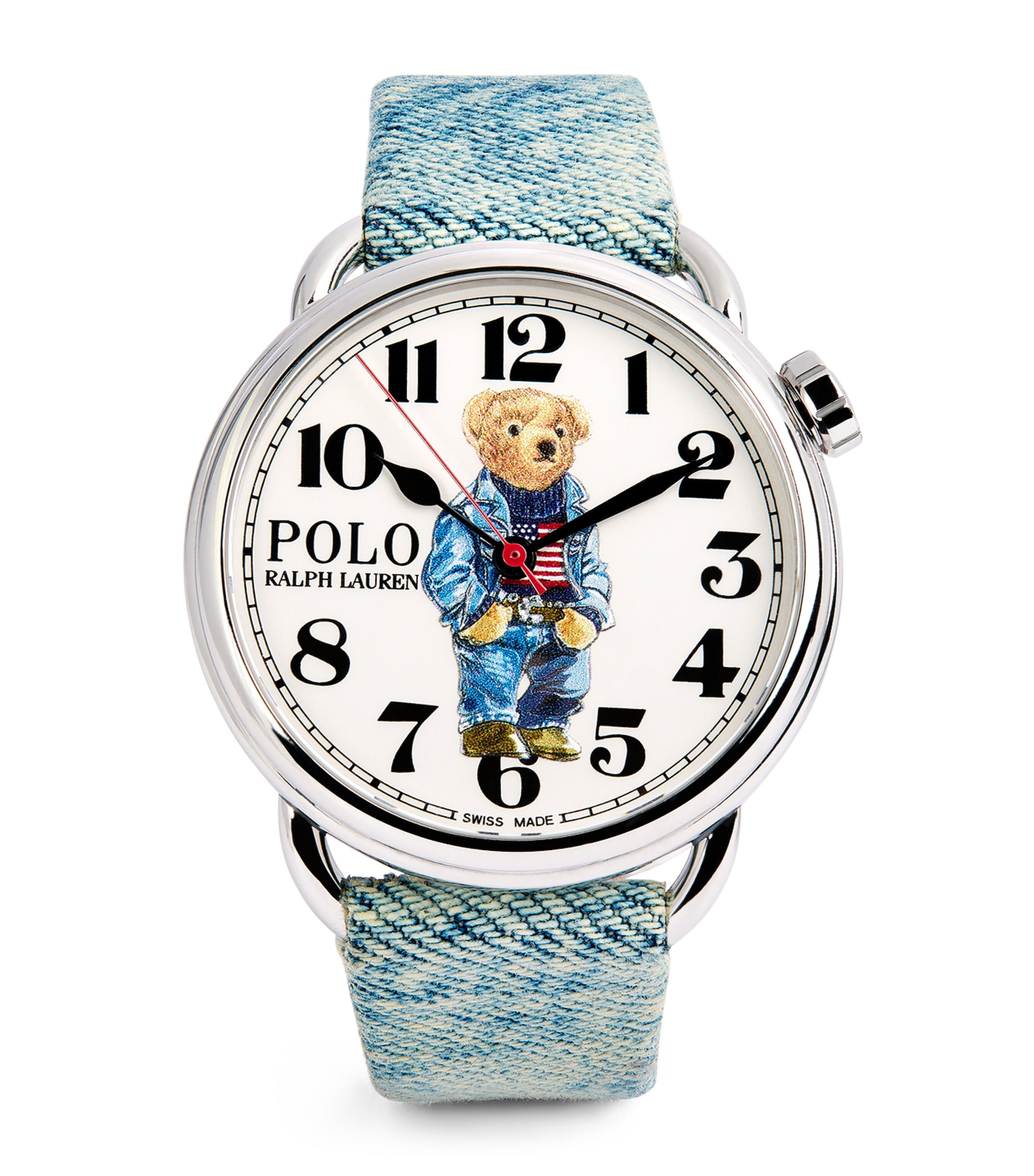 Polo Ralph Lauren Stainless Steel Denim Polo Bear Watch 42mm