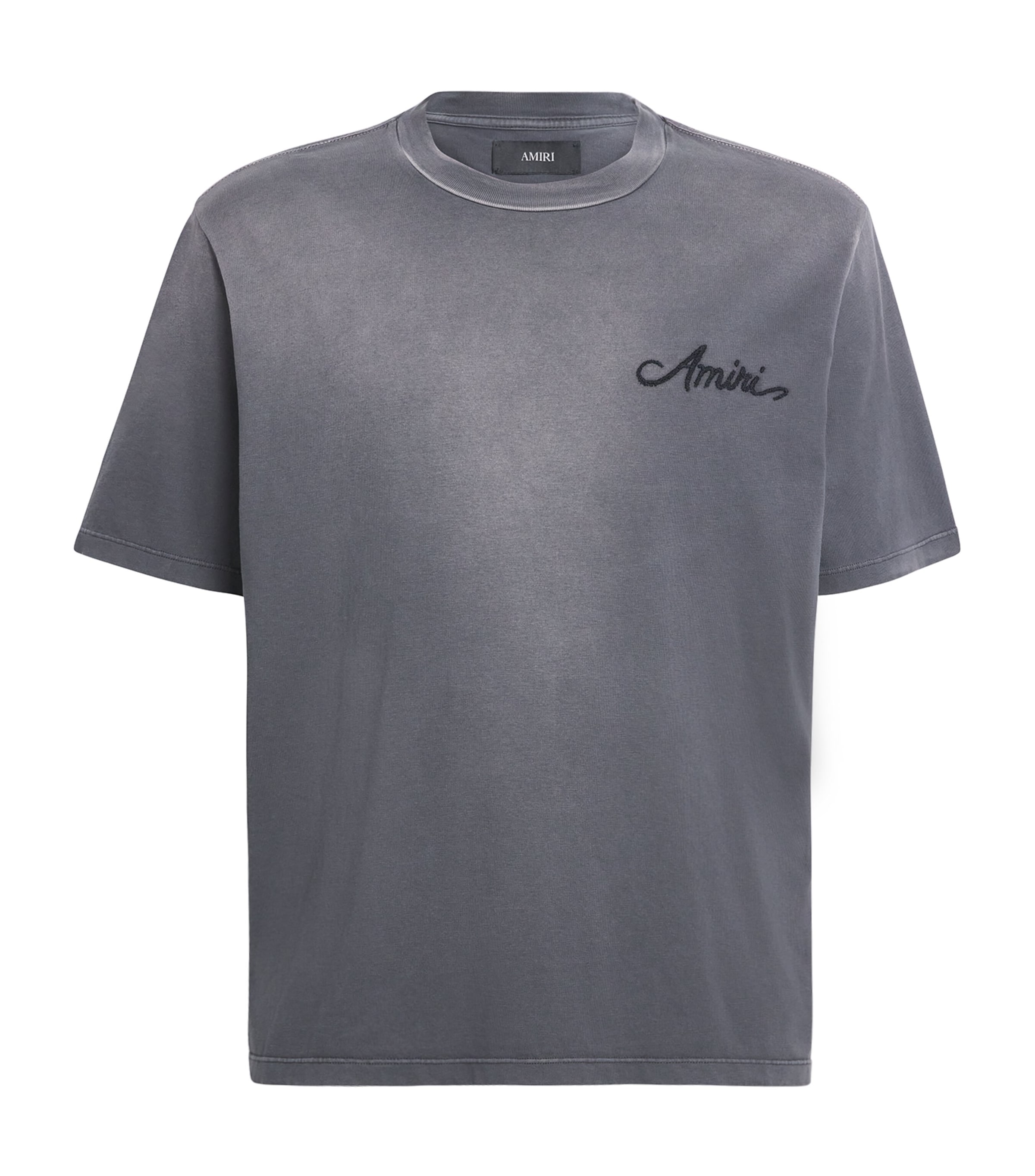 AMIRI Mens Cotton Bandana Patch T-Shirt Black Image 1