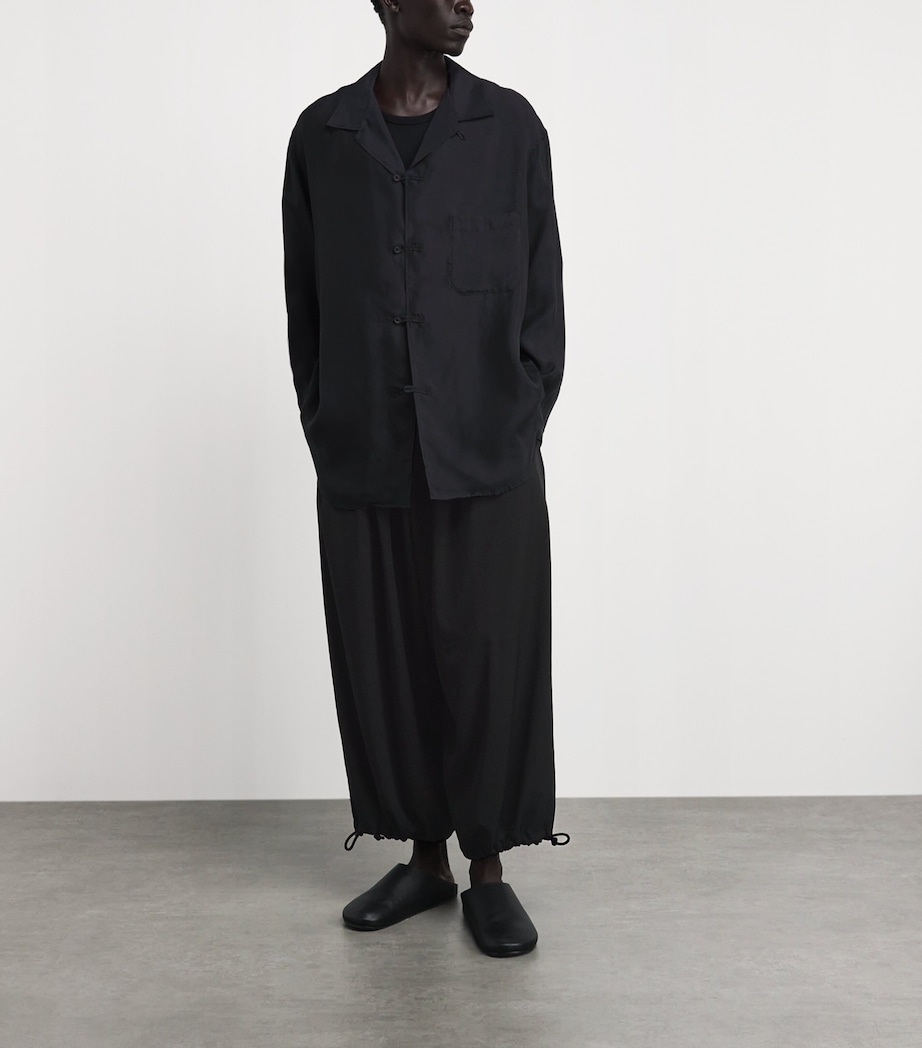 Yohji Yamamoto Mens Draped Balloon Trousers Black Image 2