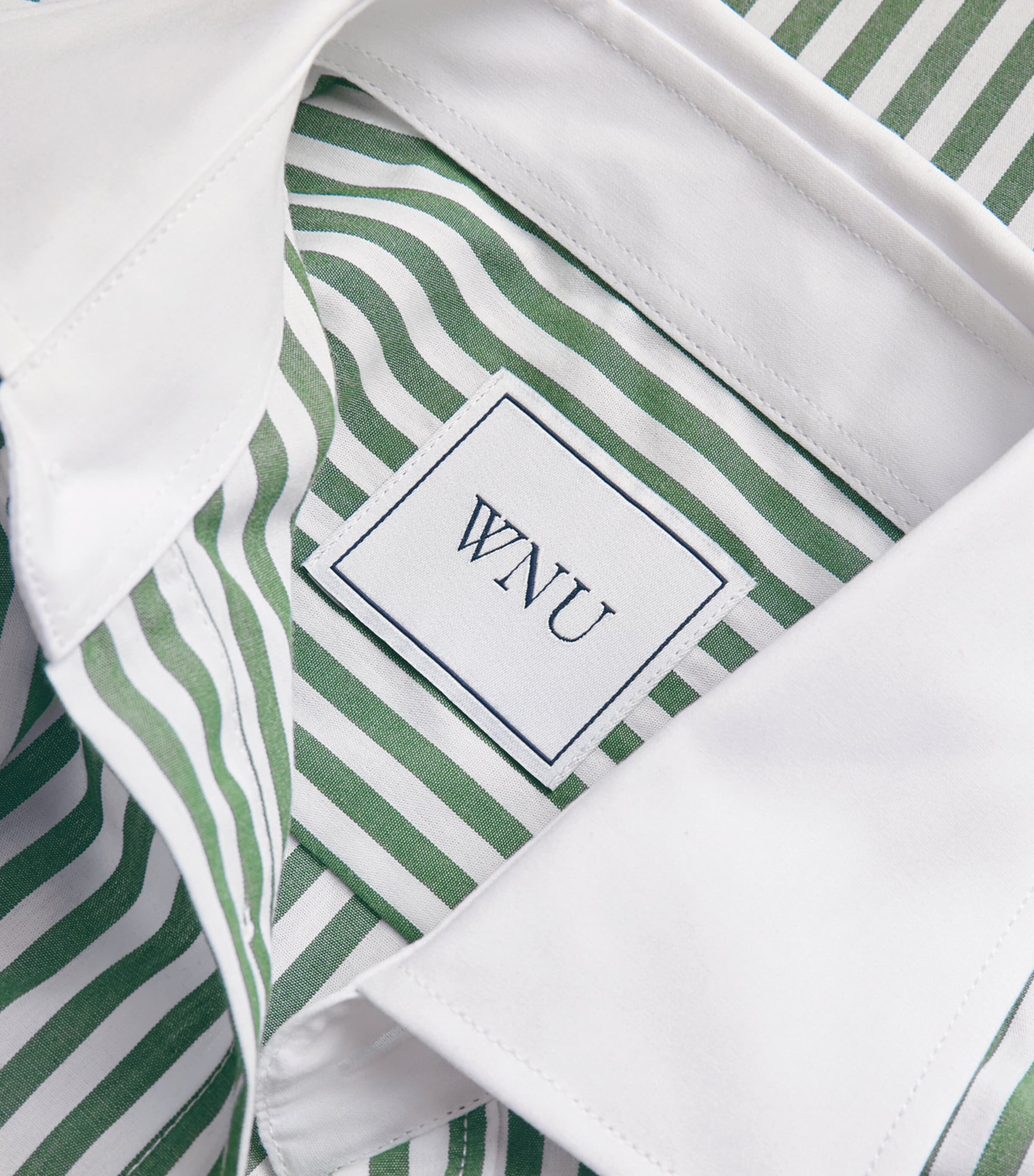 Cotton Poplin Boyfriend Shirt FOREST GREEN STRIPE Image 5