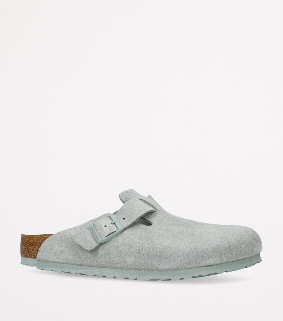 Suede Boston Clogs PALE GREEN Image 3