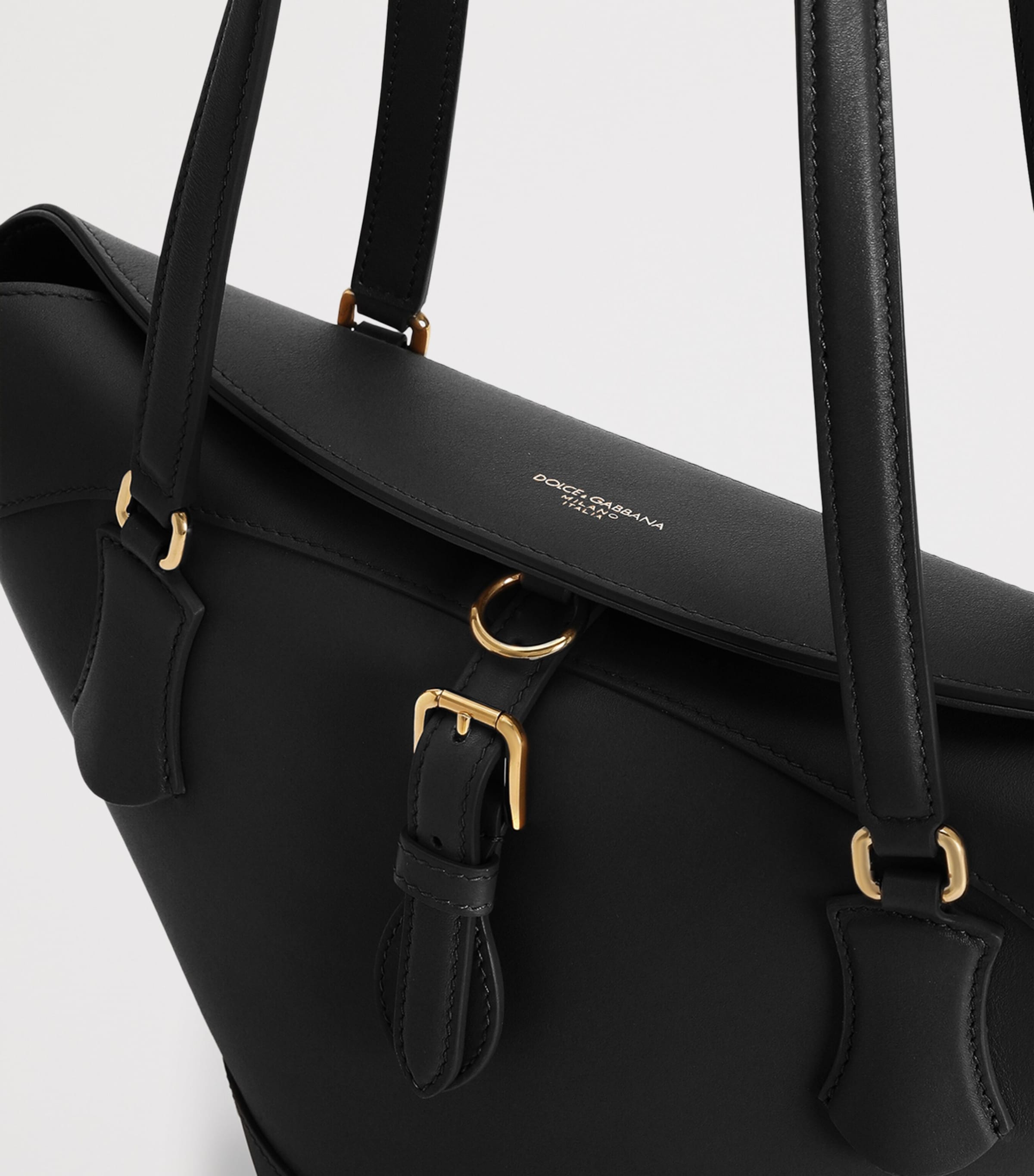 Leather Capri Shoulder Bag 80999-BLACK Image 5