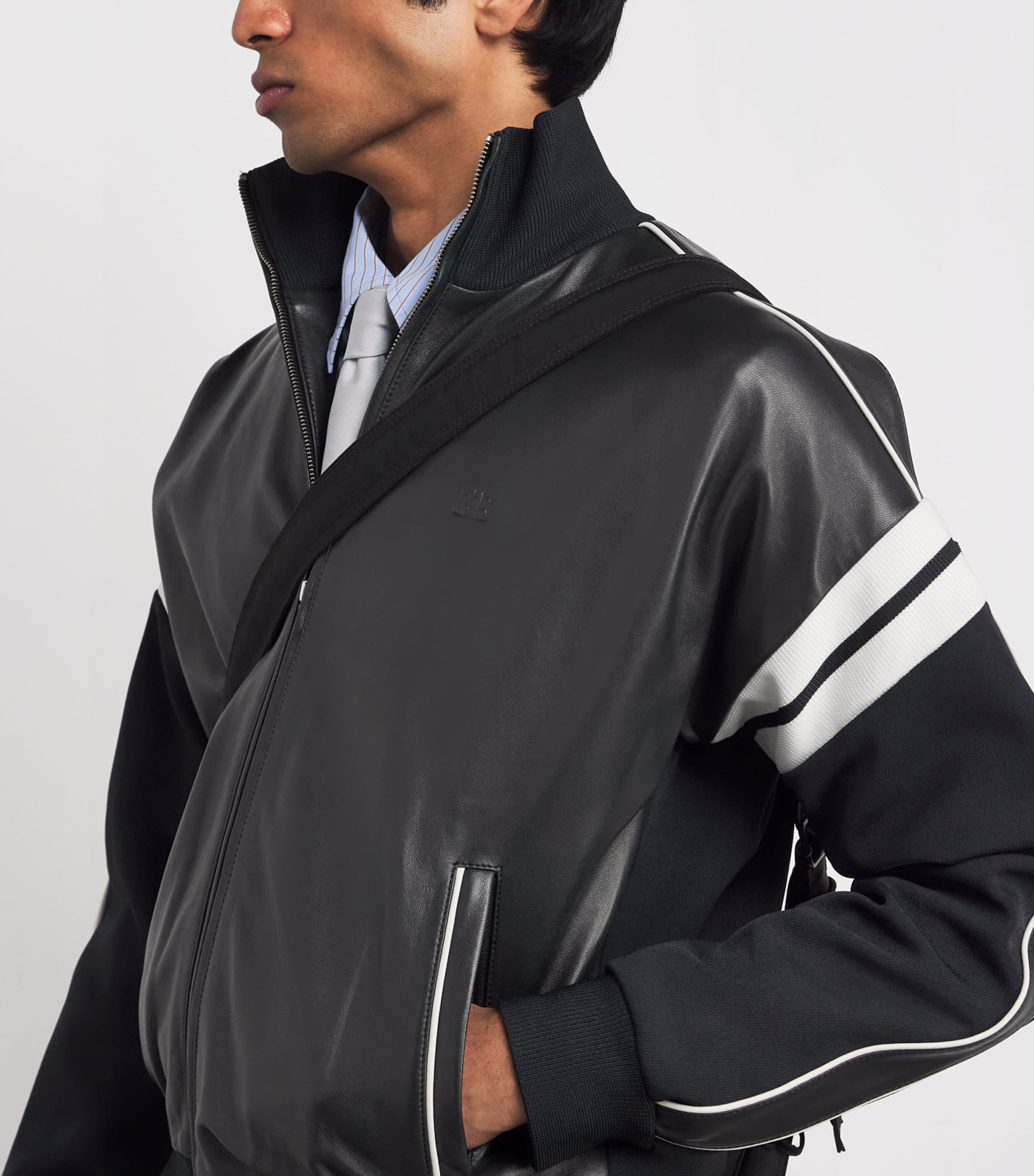 Wales Bonner Black Nomad Leather Jacket | Harrods US