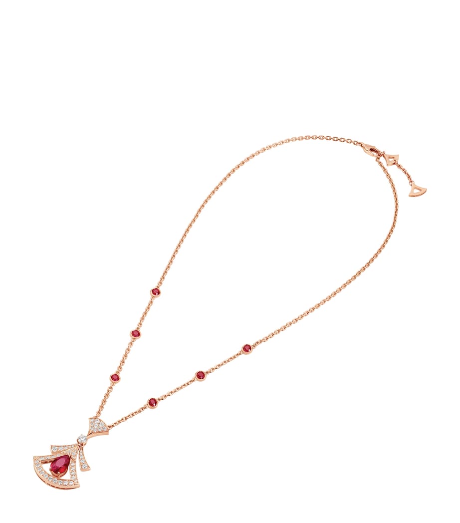 Rose Gold, Ruby and Diamond Divas' Dream Openwork Necklace PINK GOLD Image 1