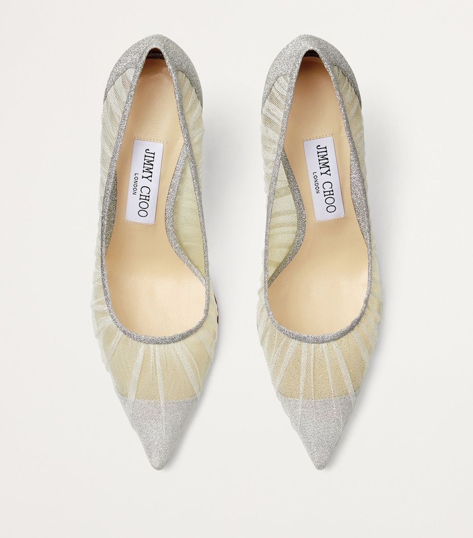 Love 85 Mesh Glitter Pumps BLACK Image 4