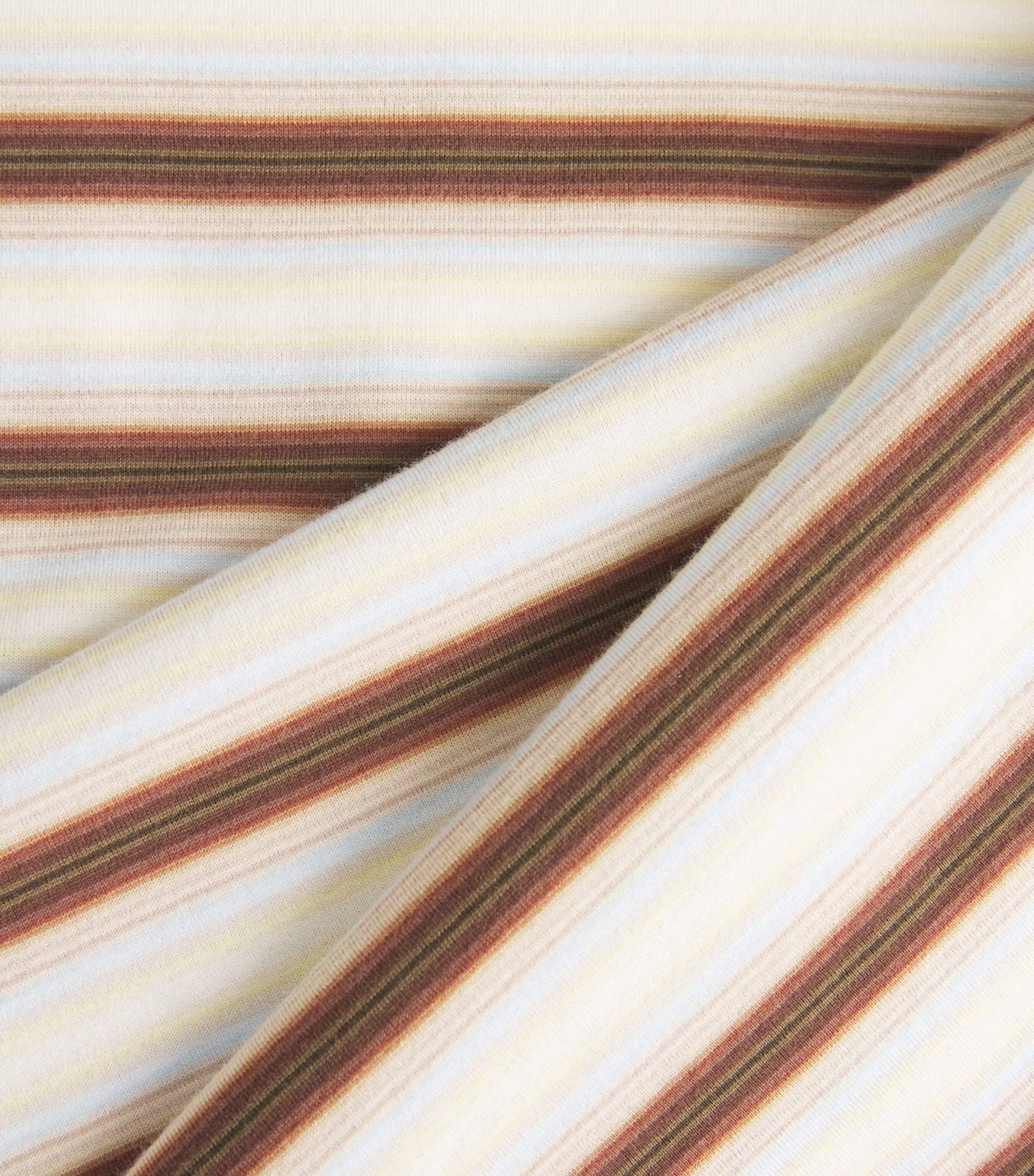 Auralee Mens Cotton Gradient Stripe T-Shirt Fade Brown Stripe Image 6