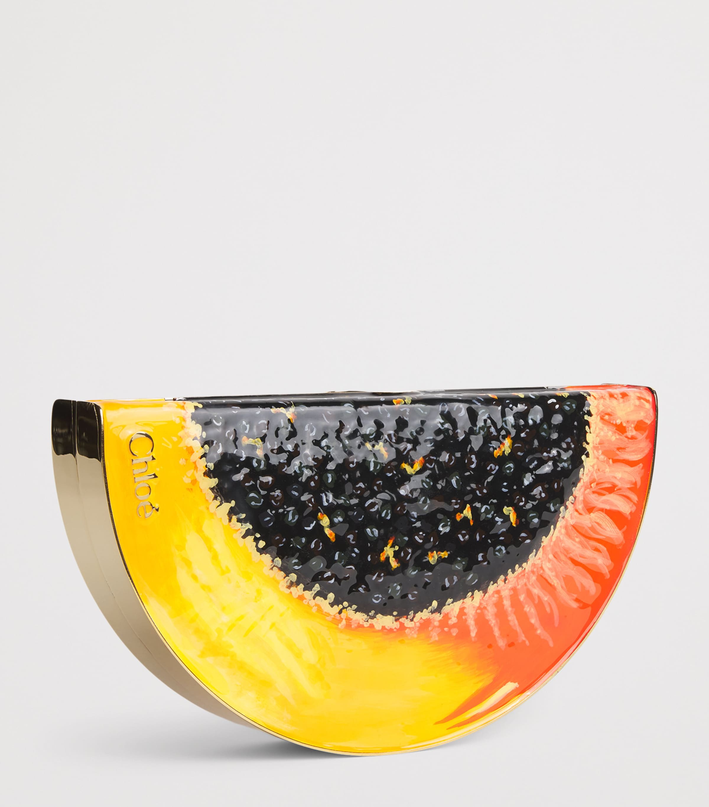 Chloé Enamel Tropicus Papaya Minaudière Bag Whispering Orange Image 2