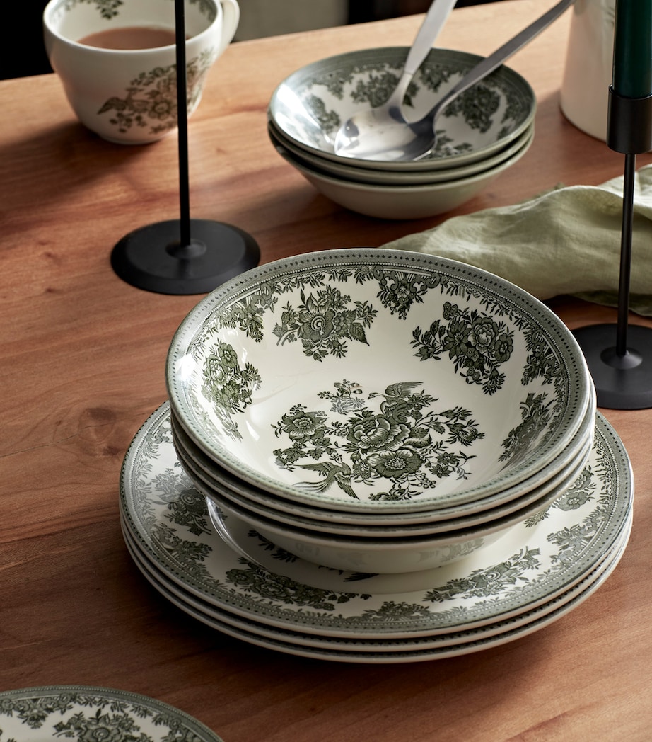 Set of 4 Asiatic Pheasants Cereal Bowls (16cm) DARK GREEN Image 2