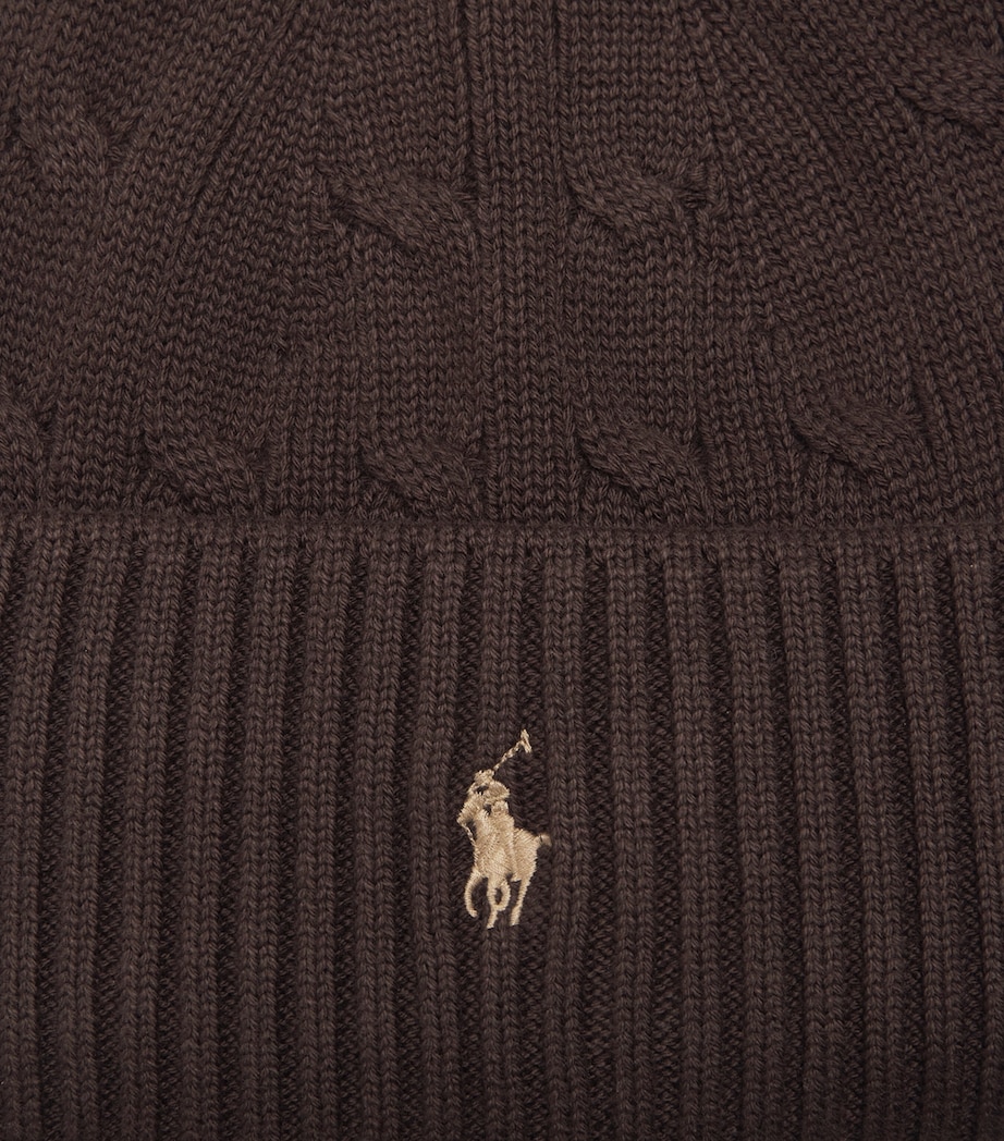 Cotton Mini Logo Beanie (6-9 Years) BRN Image 3