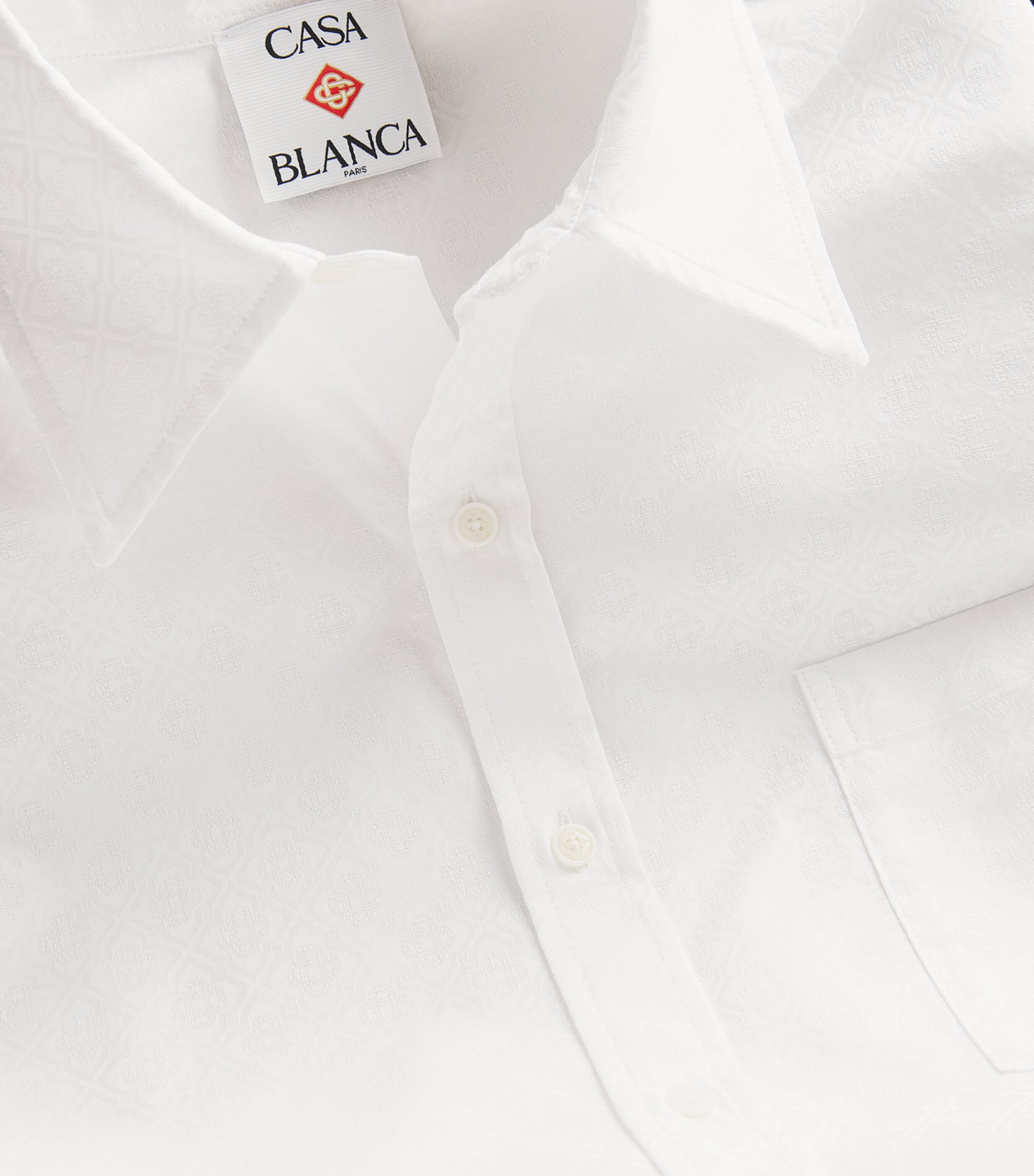 Casablanca Mens Cotton Monogram Oxford Shirt White Monogram Image 5
