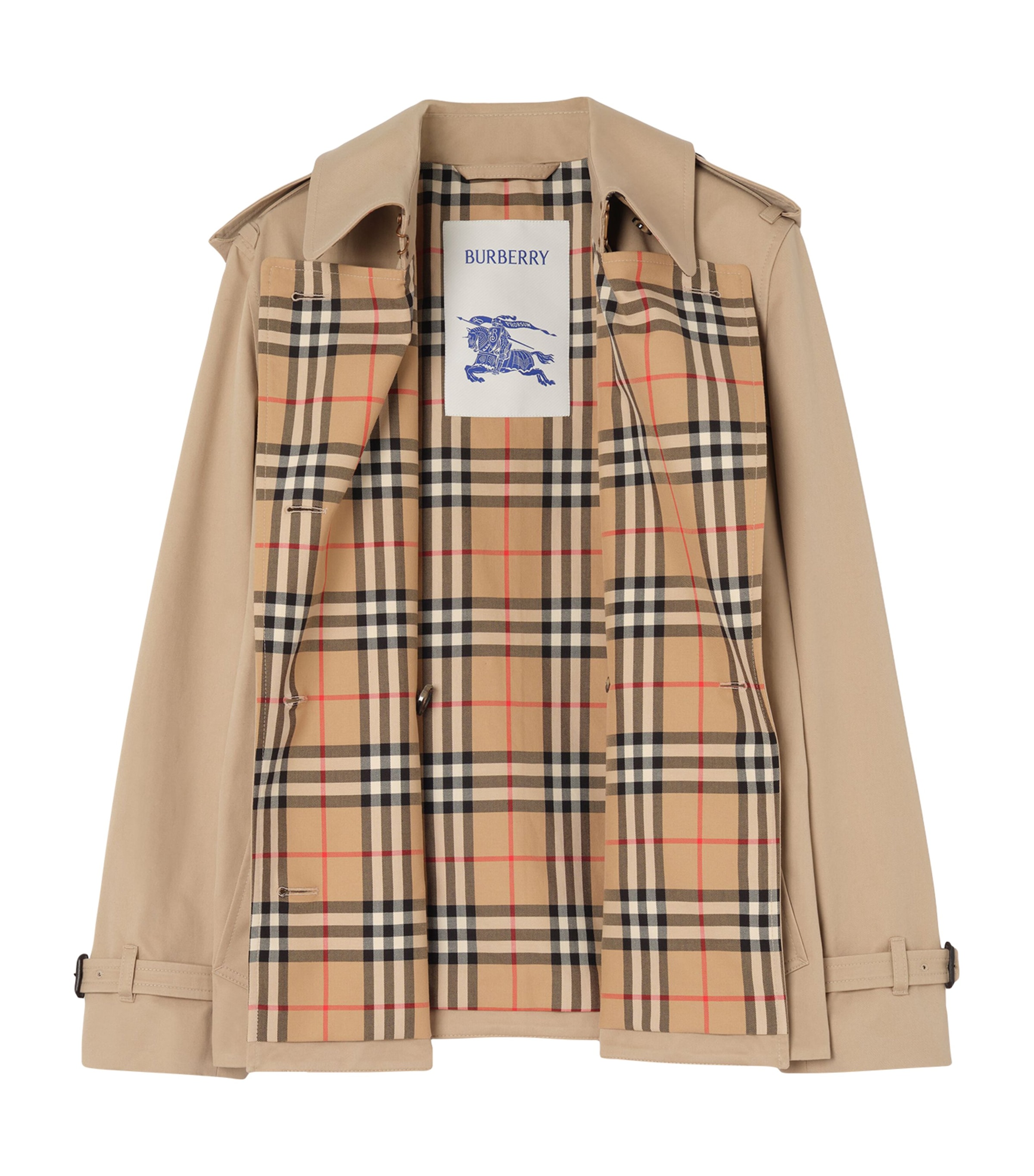 Burberry Womens Gabardine Lakefield Trench Jacket Honey Image 6