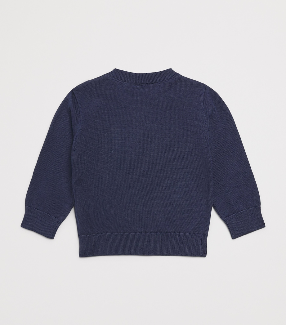BOSS Kidswear Cotton Logo Sweater (3-36 Months) Navy Image 2
