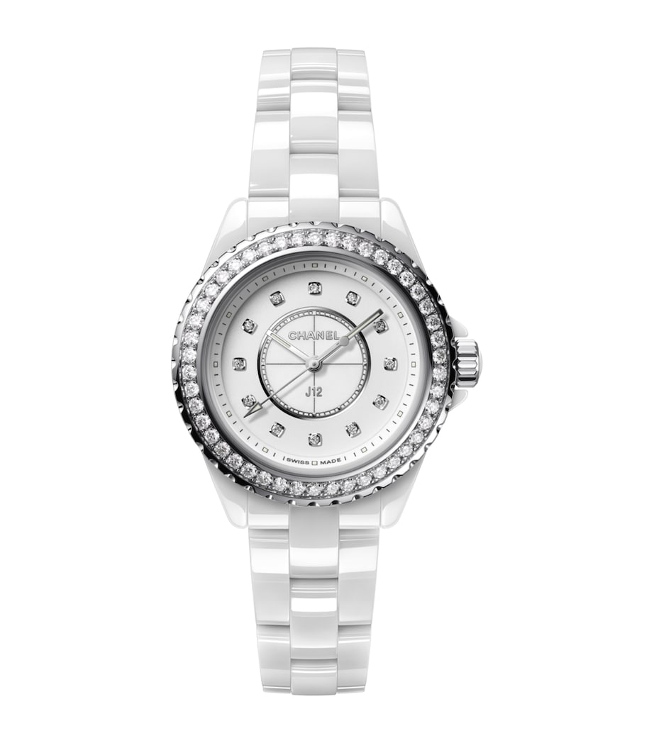 Ceramic and Diamond J12 Watch 33mm WHITE Image 1
