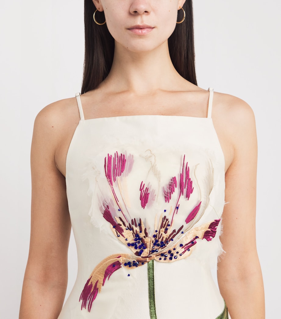 Wool-Silk Regina Midi Dress SNOW Image 5