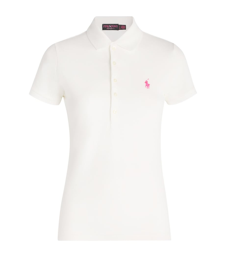 Polo Ralph Lauren Womens Stretch-Cotton Julie Polo Shirt White Image 1