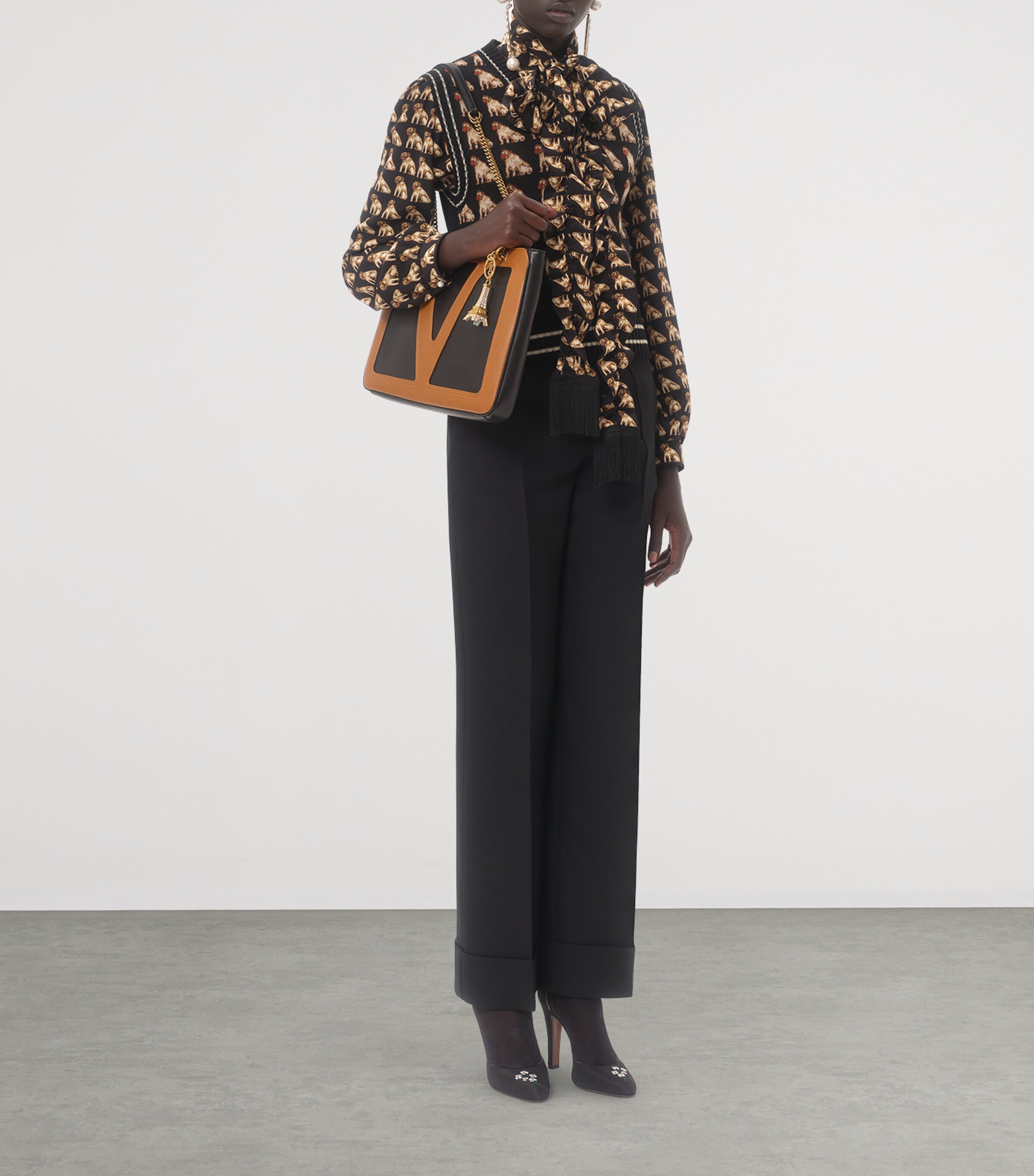 Silk Dog Print Shirt K92 Image 5