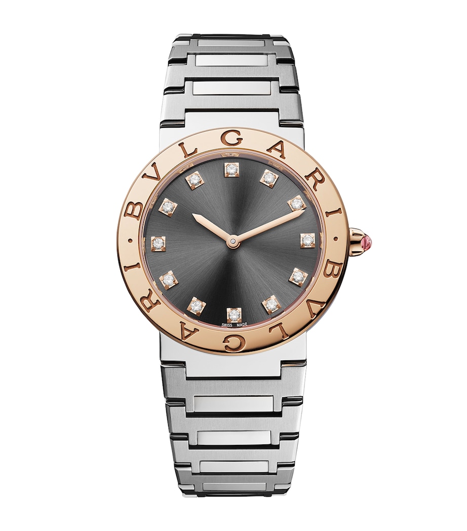Stainless Steel, Rose Gold and Diamond Bvlgari Bvlgari Watch 33mm ANTHRACITE Image 2