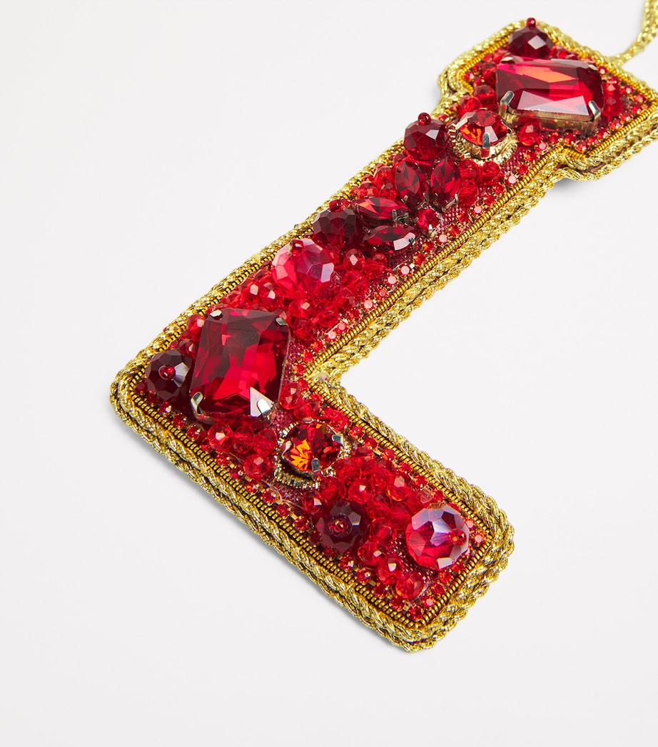 Embellished L Tree Decoration RED Image 2