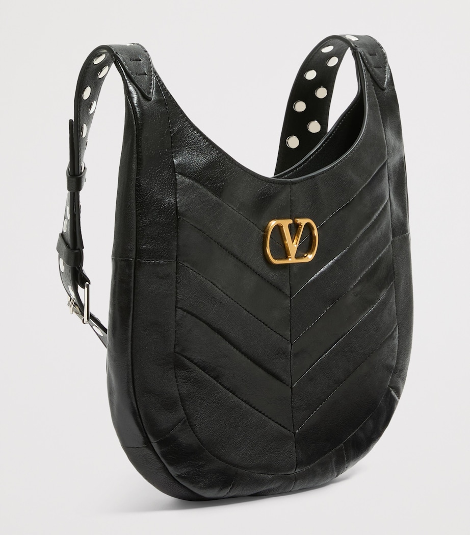 Valentino Garavani Womens Small Leather Hoboho Shoulder Bag Image 3