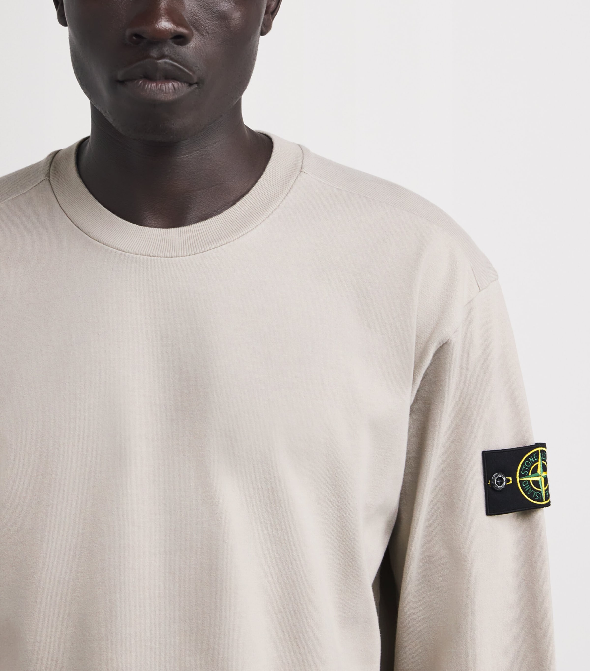 Stone Island Grey Cotton Compass Logo Sweatshirt | Harrods US