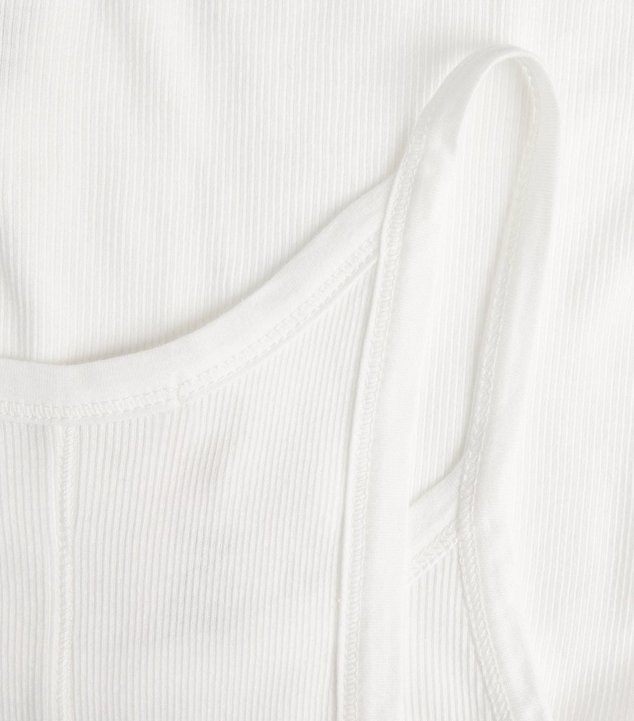 ÉTERNE Womens Cotton Ribbed Cami Top Ivory Image 6