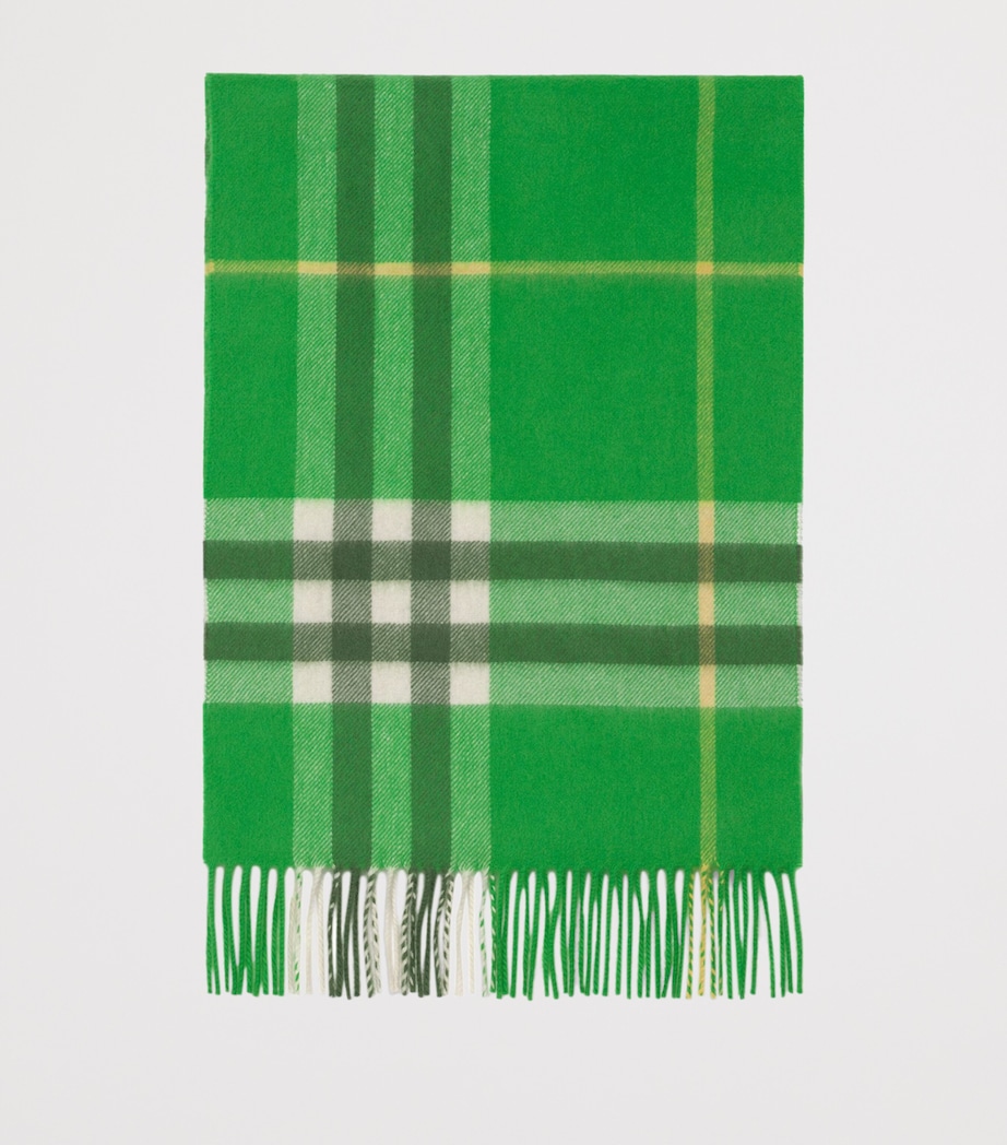 Burberry Cashmere Check Scarf Racquet Green Image 4
