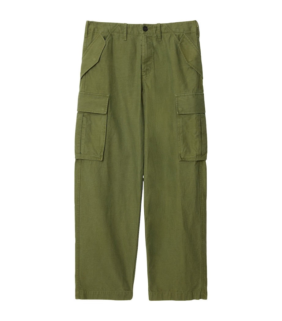 Cotton Oversized Cargo Trousers PASTURE Image 1