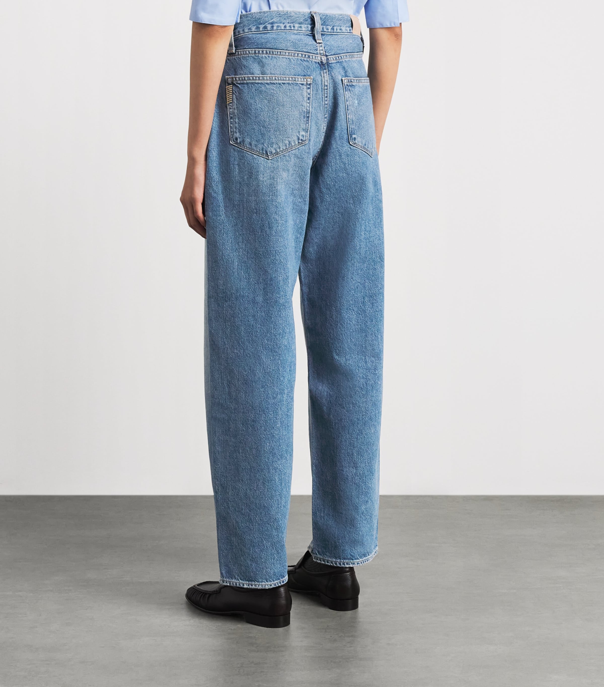 PAIGE Womens High-Rise Tapered Emilie Jeans Mariners Image 5
