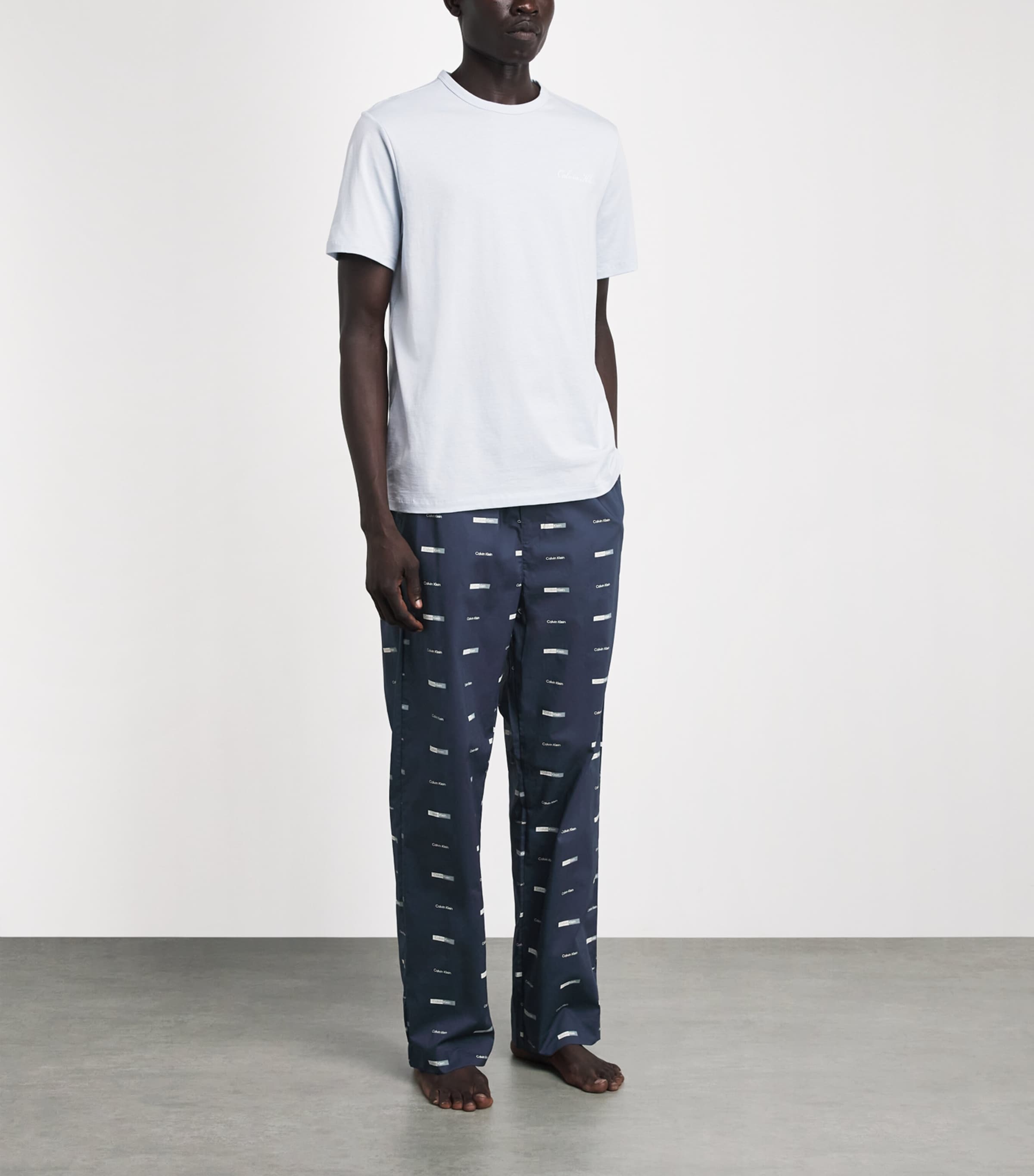 Calvin Klein Mens Cotton Poplin Logo Pyjama Bottoms Contrast Logo S Image 2