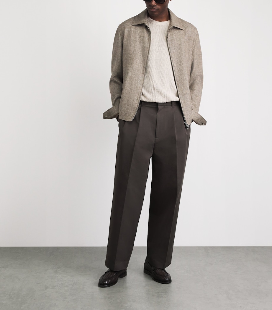 Wool-Silk-Linen Collar Jacket CAFE AU LAIT Image 2