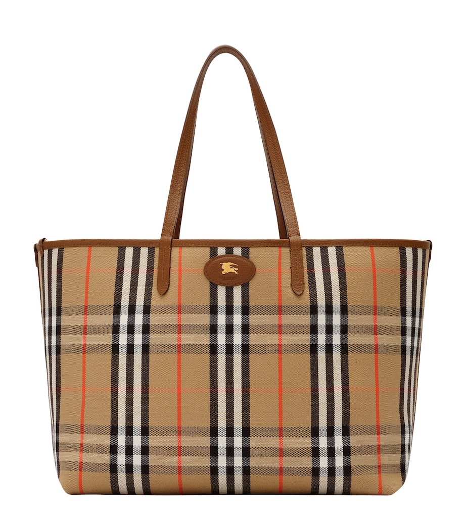 Burberry Medium Suede-Check Reversible Bloomsbury Tote Bag Hazel/sand Check Image 1