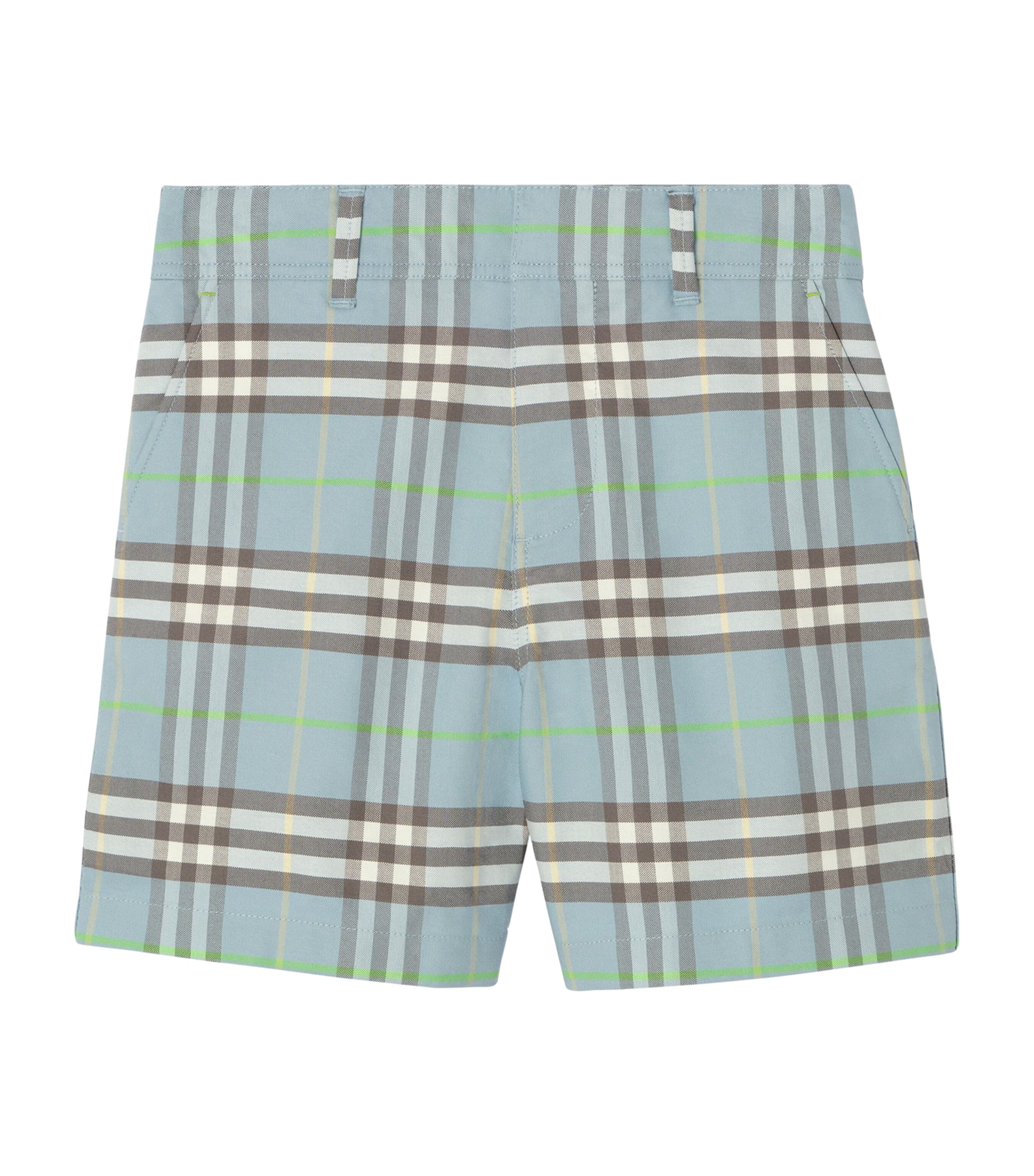 Burberry Kids Cotton Check Shorts (4-12 Years) Misty Blue Ip Check Image 1