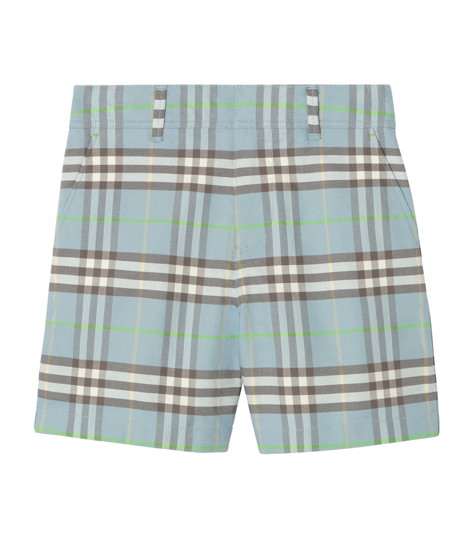 Burberry Kids Cotton Check Shorts (4-12 Years) Misty Blue Ip Check Image 1