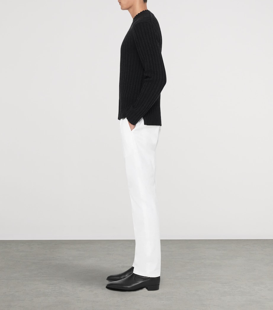 AllSaints Mens Merino-Blend Liev Sweater Cinder Black Marl Image 8
