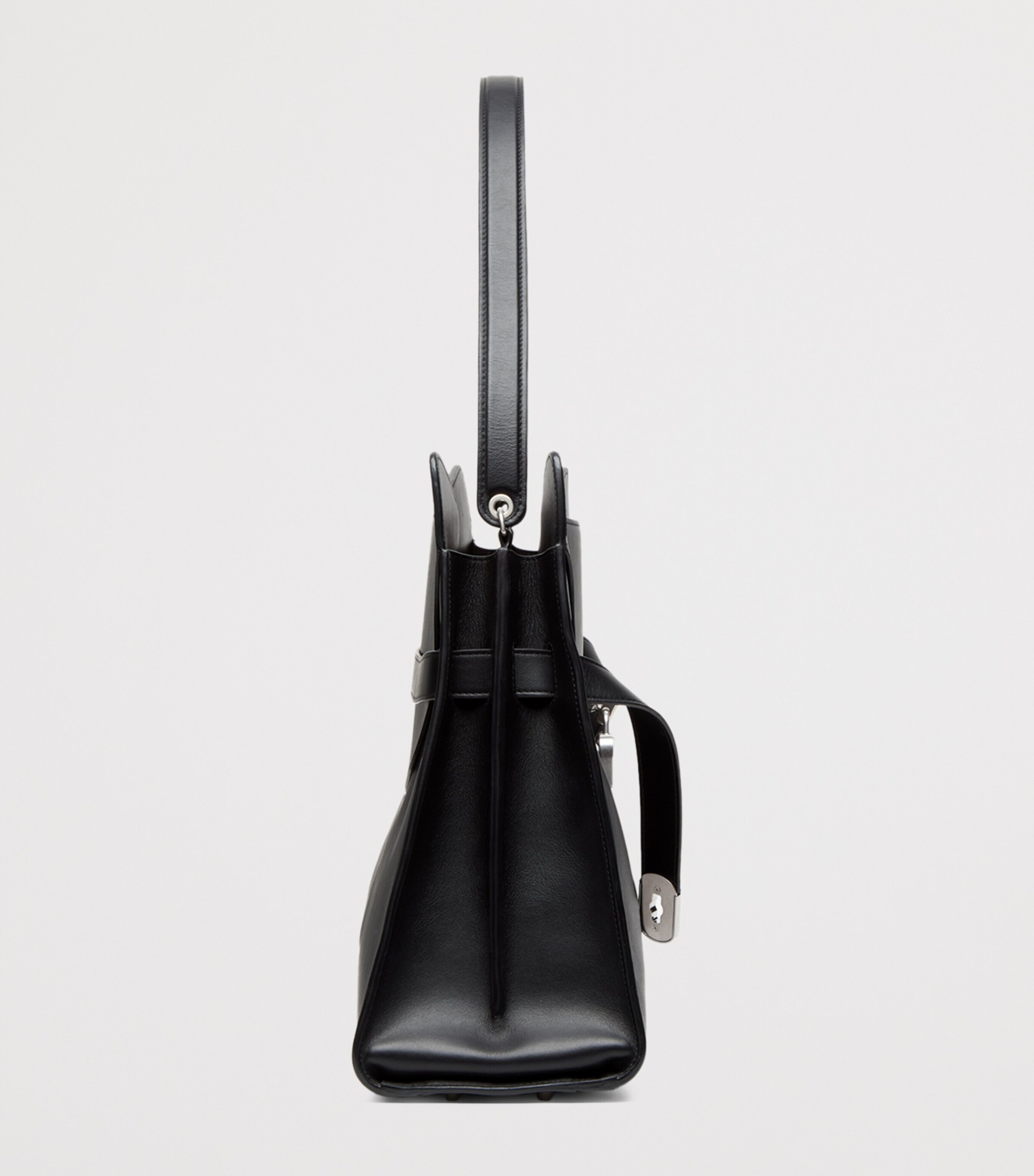 McQueen Maxi Calfskin Locke Top-Handle Bag Image 3