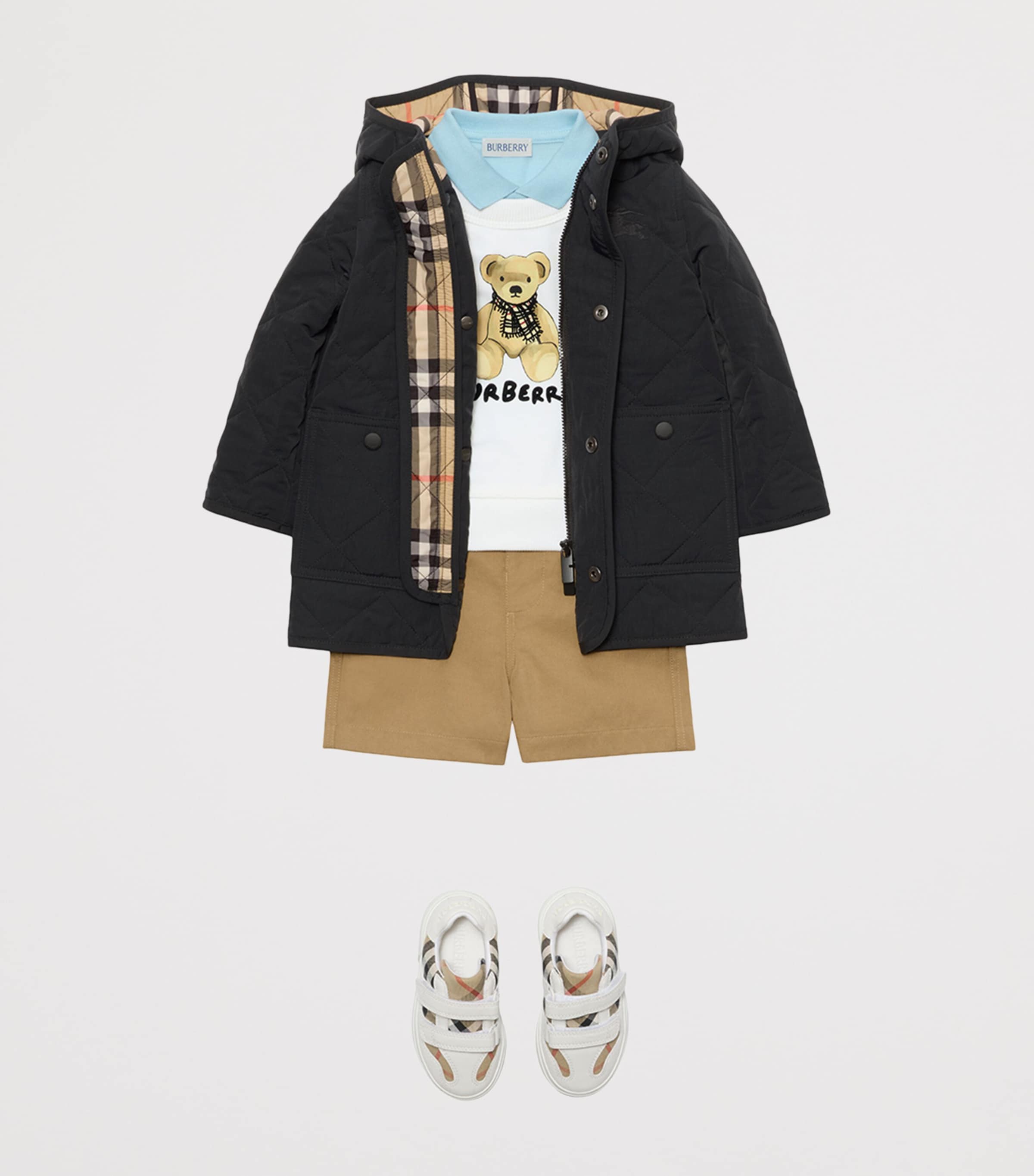 Burberry Kids Black Quilted EKD Coat (6-24 Months) | Harrods US