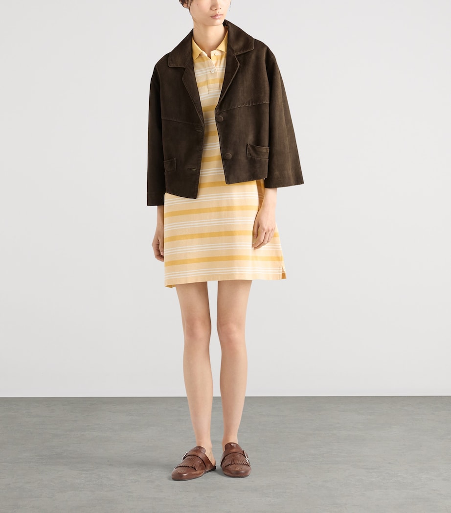 Prada Womens Lamb Suede Cropped Jacket Image 2