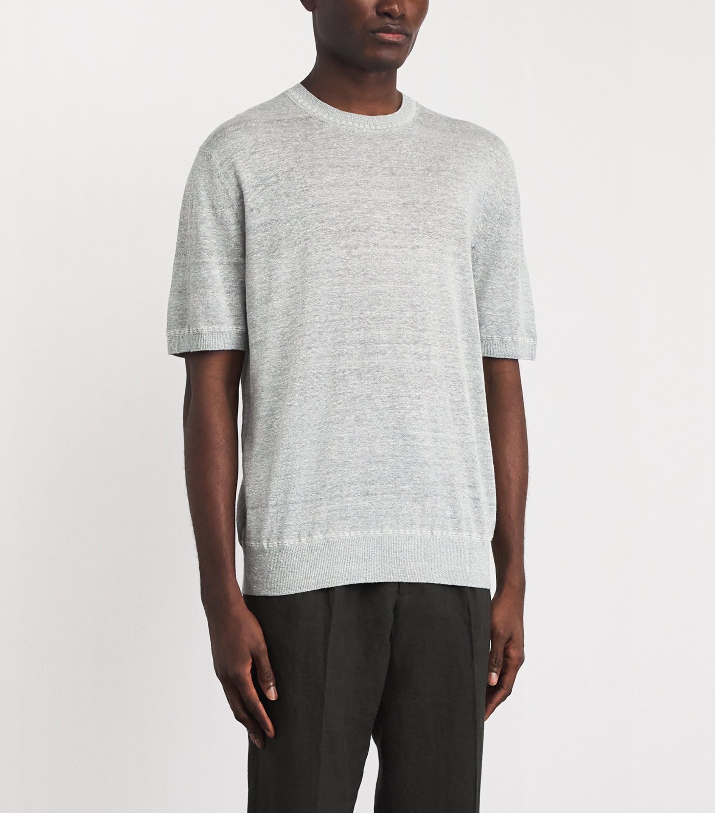 Brett Johnson Mens Linen-Silk T-Shirt Cypress Image 4