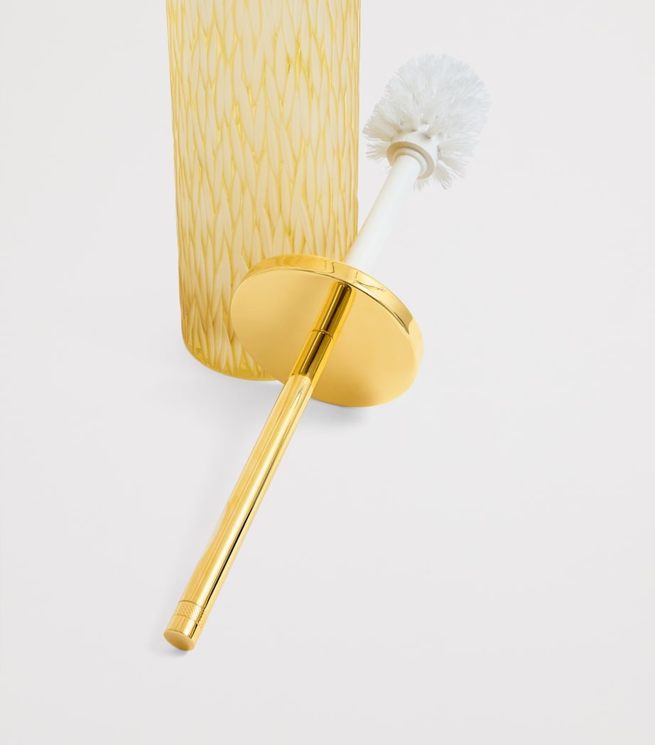 Crystal Amber Toilet Brush Holder AMBER/GOLD Image 3